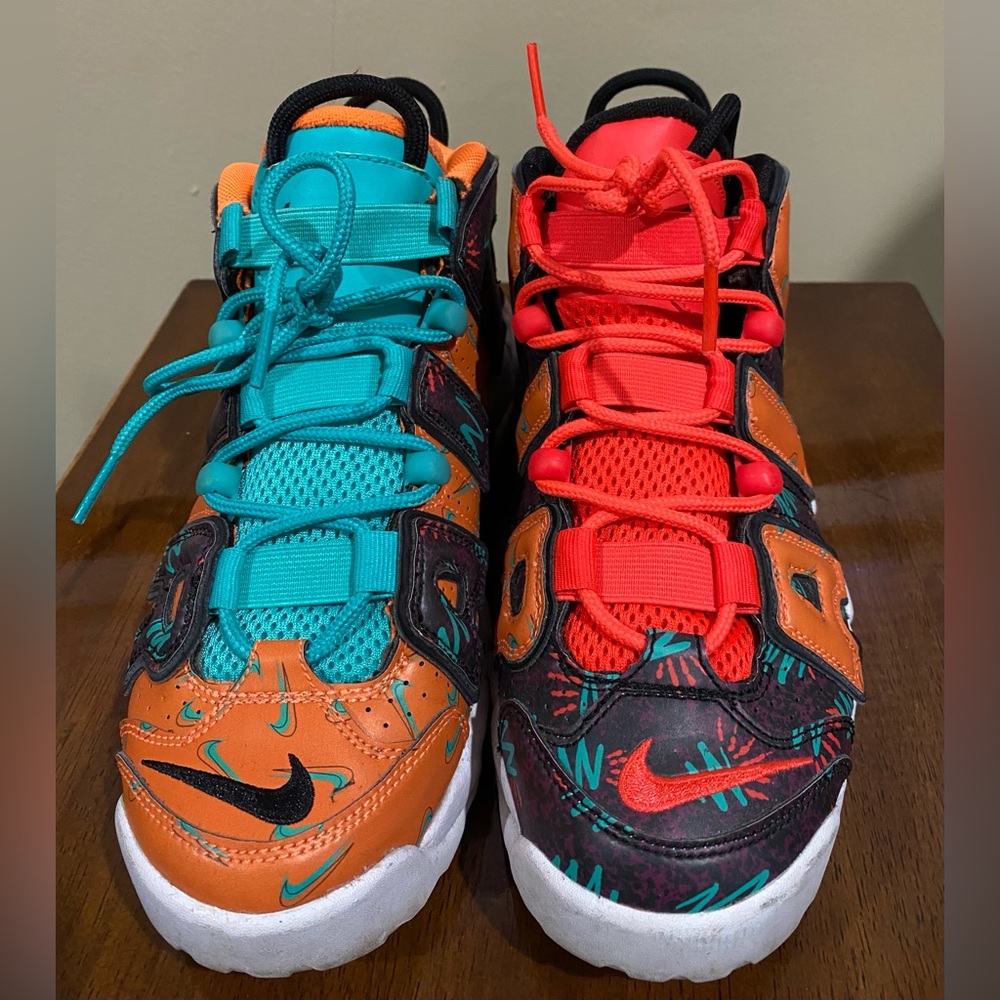 NIKE Air More Uptempo 'What The 90s' Orange Sneakers GS Size 5Y